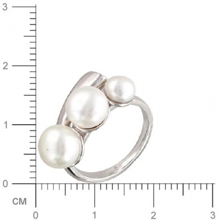 Кольцо с жемчугом из серебра (арт. 348779)