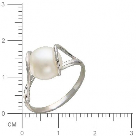 Кольцо с жемчугом из серебра (арт. 349334)