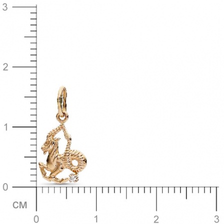Подвеска "Козерог" с 1 фианитом из красного золота  (арт. 350511)