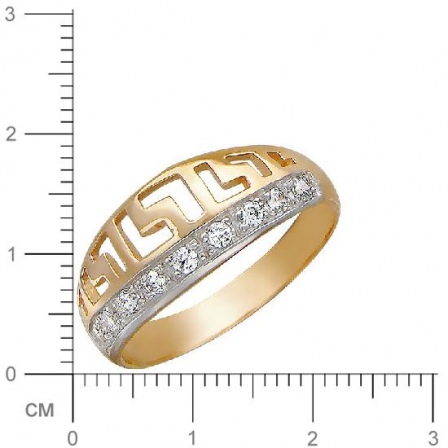 Кольцо с 9 фианитами из красного золота  (арт. 350751)