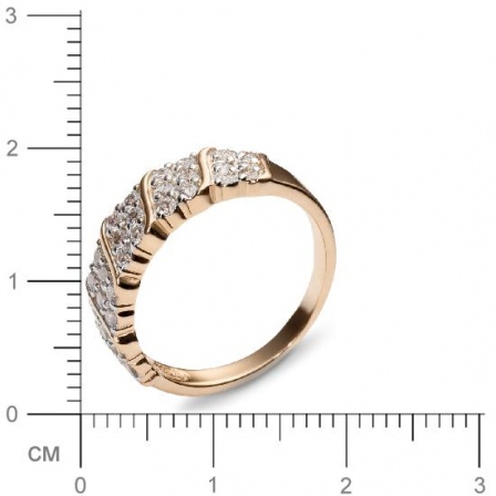 Кольцо с 30 фианитами из красного золота  (арт. 350855)