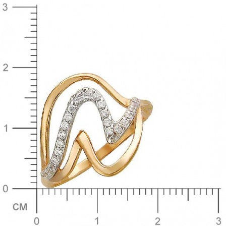 Кольцо с 22 фианитами из красного золота  (арт. 350860)