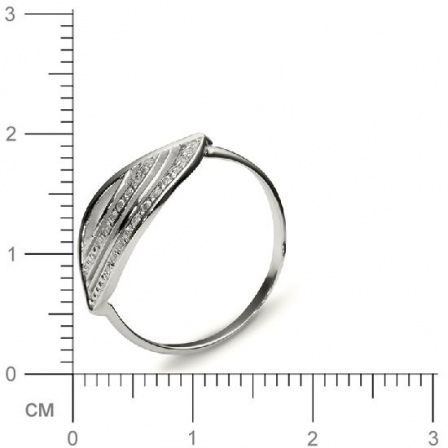 Кольцо с 20 фианитами из белого золота  (арт. 350886)