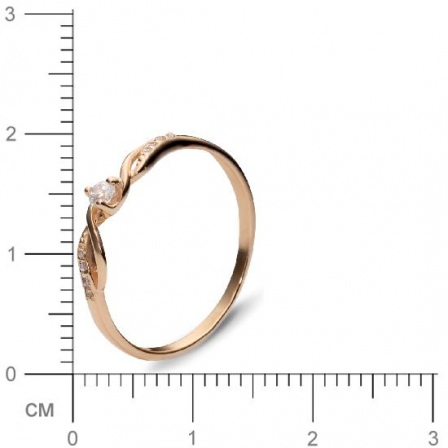 Кольцо с 7 фианитами из красного золота  (арт. 350910)
