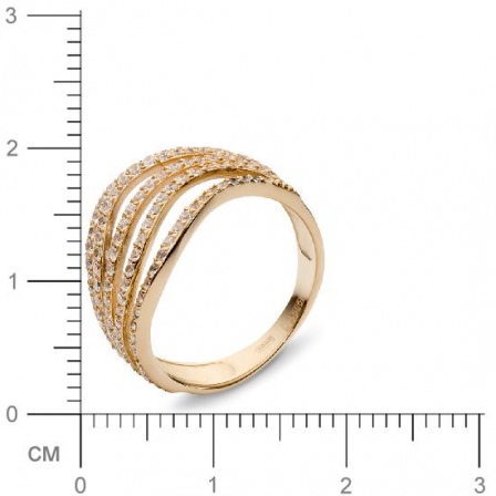 Кольцо с 136 фианитами из красного золота  (арт. 350918)