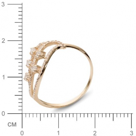 Кольцо с 66 фианитами из красного золота  (арт. 350919)