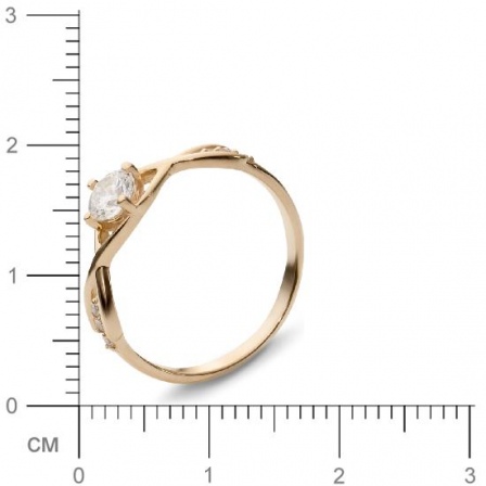Кольцо с 7 фианитами из красного золота  (арт. 350929)