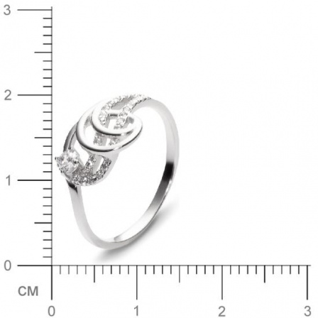Кольцо с 25 фианитами из белого золота  (арт. 351051)