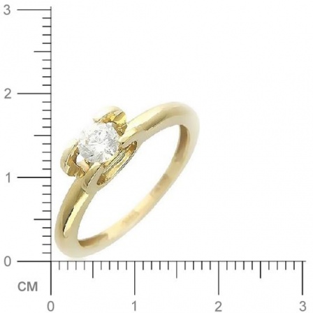 Кольцо с 2 фианитами из жёлтого золота (арт. 351080)