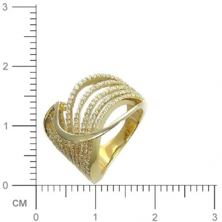 Кольцо с 188 фианитами из комбинированного золота  (арт. 351139)