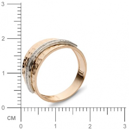 Кольцо с 28 фианитами из комбинированного золота  (арт. 351145)