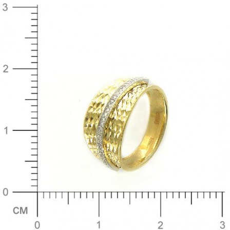 Кольцо с 28 фианитами из комбинированного золота  (арт. 351146)