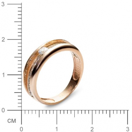 Кольцо с 17 фианитами из комбинированного золота  (арт. 351153)
