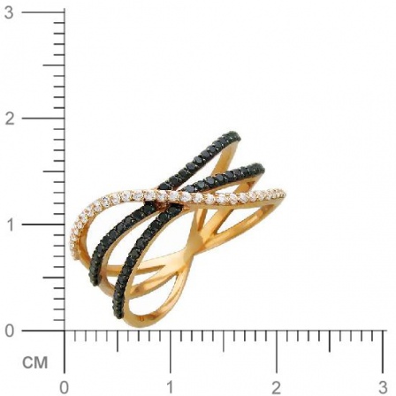 Кольцо с 82 фианитами из красного золота  (арт. 351184)