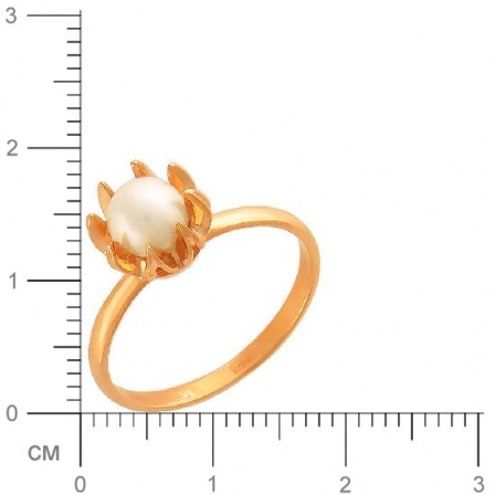 Кольцо с 1 жемчугом из красного золота  (арт. 351239)