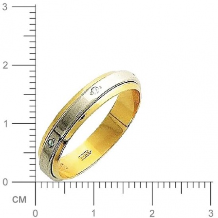 Кольцо с 6 фианитами из комбинированного золота  (арт. 351682)