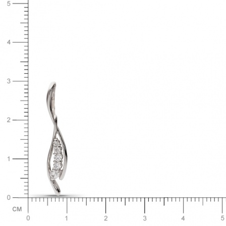 Подвеска с 5 фианитами из белого золота  (арт. 352145)