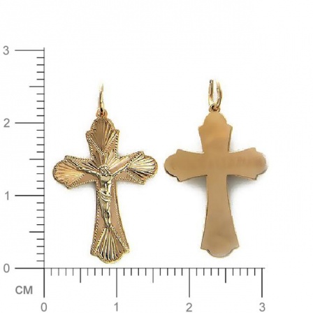 Крестик из комбинированного золота  (арт. 352613)