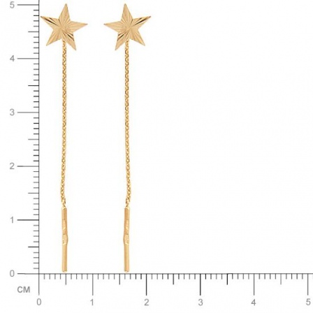 Серьги Звезды из комбинированного золота  (арт. 353362)