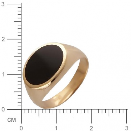 Кольцо с 1 ониксом из красного золота  (арт. 353491)