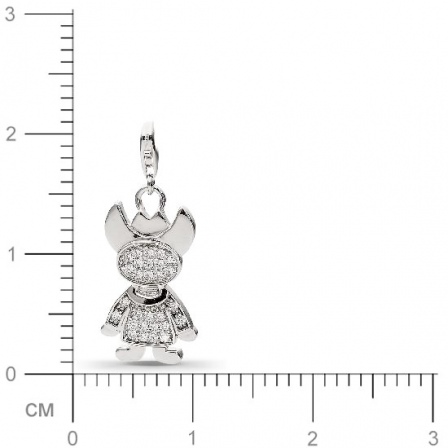 Подвеска Кошка с фианитами из серебра 925 пробы (арт. 354883)