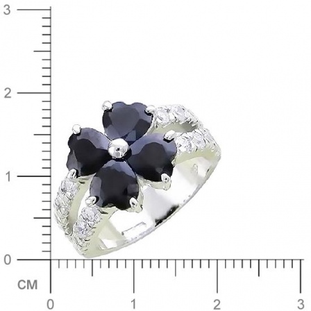 Кольцо Цветок с 20 фианитами из серебра 925 пробы (арт. 357128)