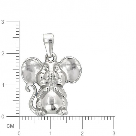 Подвеска Мышка с 7 фианитами из серебра с позолотой (арт. 357578)