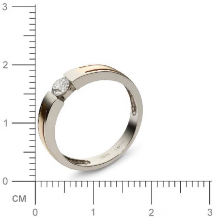 Кольцо с 1 бриллиантом из комбинированного золота (арт. 357913)