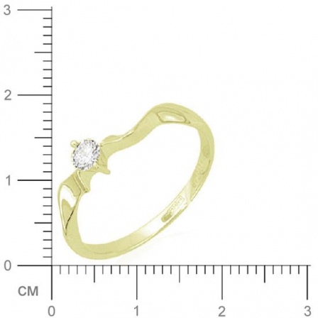 Кольцо с 1 бриллиантом из жёлтого золота  (арт. 358339)