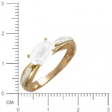 Кольцо с 11 фианитами из комбинированного золота  (арт. 358526)