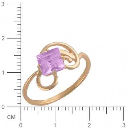 Кольцо с 1 аметистом из красного золота  (арт. 359374)