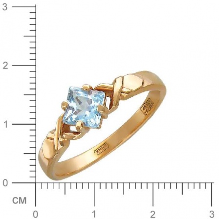 Кольцо с 1 топазом из красного золота  (арт. 359376)