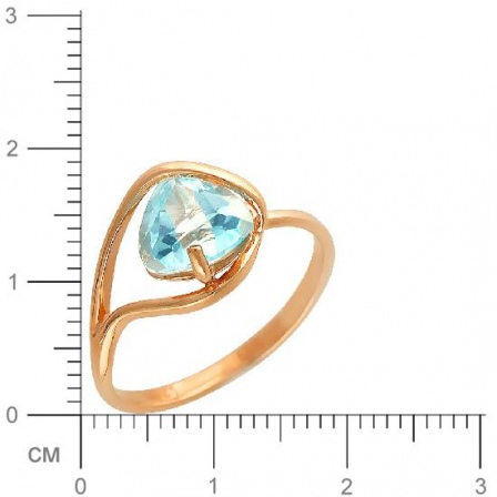 Кольцо с 1 топазом из белого золота  (арт. 359422)