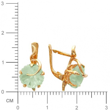 Серьги Цветы с 2 празиолитами из красного золота (арт. 359430)