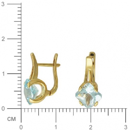 Серьги с 2 топазами из жёлтого золота  (арт. 359829)