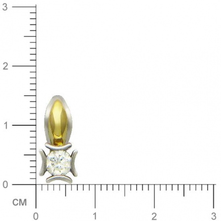 Подвеска с 1 бриллиантом из комбинированного золота 750 пробы (арт. 361111)
