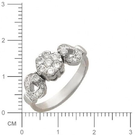 Кольцо с 29 бриллиантами из белого золота 750 пробы (арт. 361809)