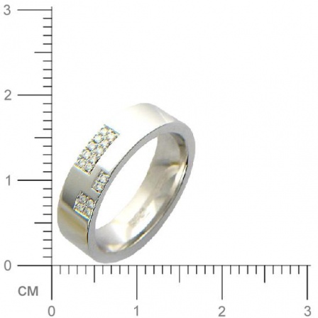 Кольцо с 16 бриллиантами из белого золота  (арт. 361858)
