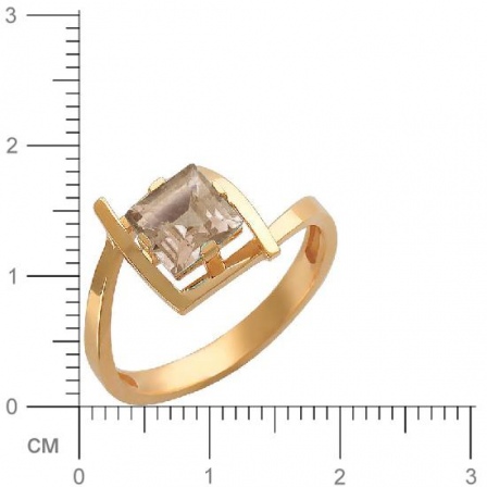 Кольцо с 1 раухтопазом из красного золота  (арт. 362004)