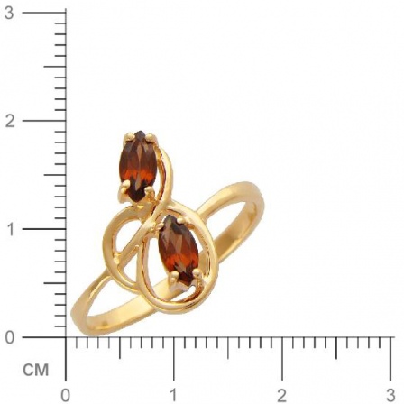 Кольцо с 2 гранатами из красного золота  (арт. 362021)