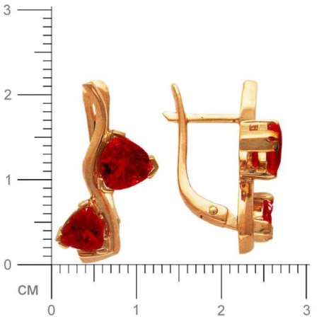 Серьги с 4 гранатами из красного золота  (арт. 362209)