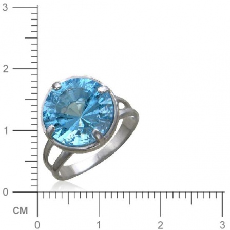 Кольцо с 1 топазом из серебра 925 пробы (арт. 363281)