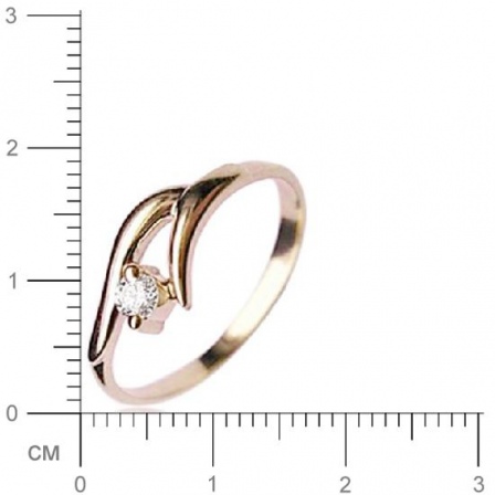 Кольцо с 1 бриллиантом из жёлтого золота 750 пробы (арт. 363420)