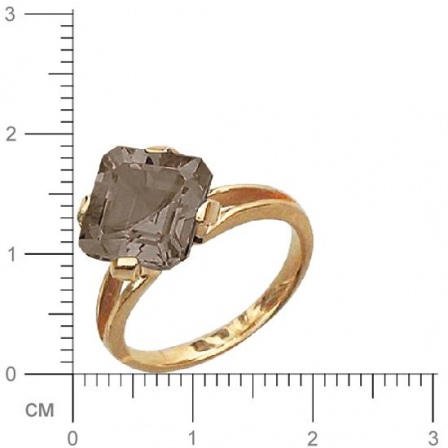 Кольцо с 1 раухтопазом из красного золота  (арт. 363689)