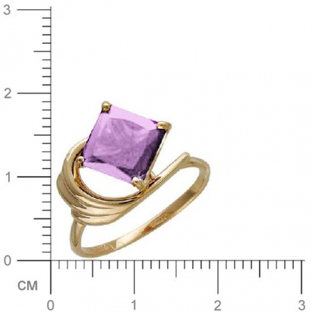 Кольцо с 1 аметистом из красного золота  (арт. 363752)