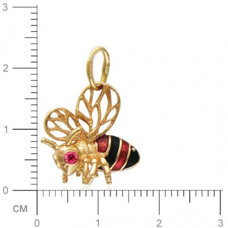 Подвеска Пчела с 1 шпинелью из красного золота  (арт. 363965)