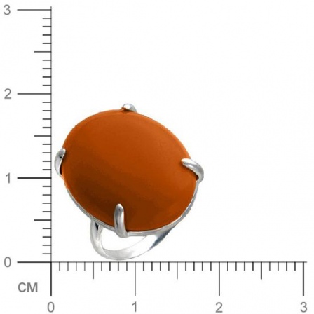Кольцо с 1 янтарём из серебра 925 пробы (арт. 365782)