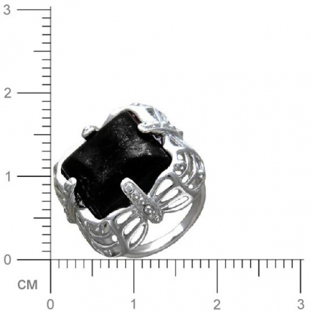 Кольцо с 1 ониксом из серебра 925 пробы (арт. 366089)