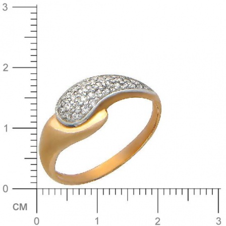 Кольцо с фианитами из красного золота (арт. 366709)