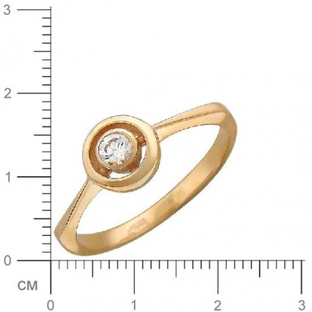 Кольцо с фианитом из красного золота (арт. 366719)
